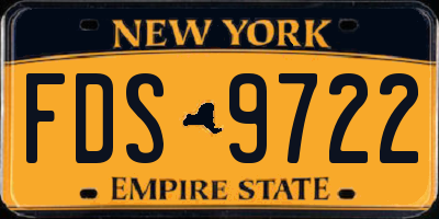 NY license plate FDS9722