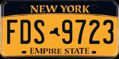 NY license plate FDS9723