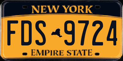 NY license plate FDS9724