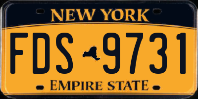 NY license plate FDS9731