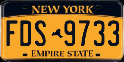 NY license plate FDS9733