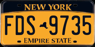 NY license plate FDS9735