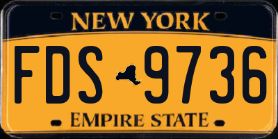 NY license plate FDS9736