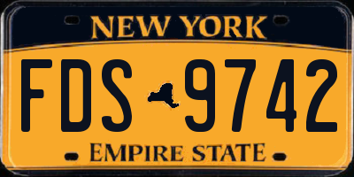 NY license plate FDS9742