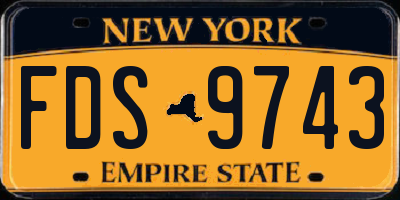 NY license plate FDS9743