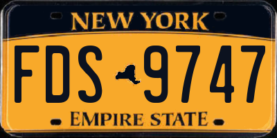 NY license plate FDS9747