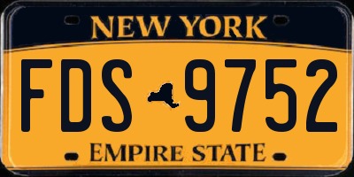 NY license plate FDS9752