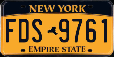 NY license plate FDS9761