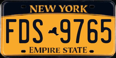 NY license plate FDS9765