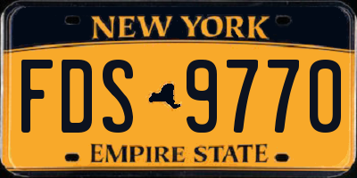 NY license plate FDS9770