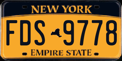 NY license plate FDS9778