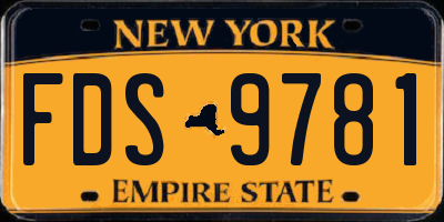 NY license plate FDS9781