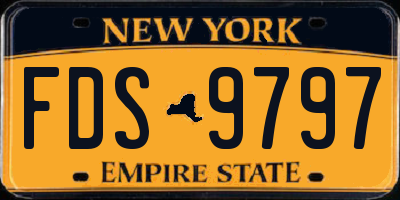 NY license plate FDS9797