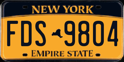 NY license plate FDS9804