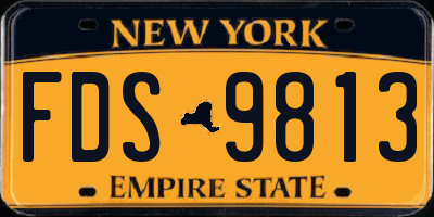 NY license plate FDS9813
