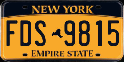 NY license plate FDS9815