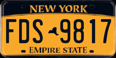NY license plate FDS9817