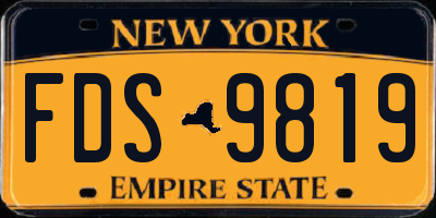NY license plate FDS9819