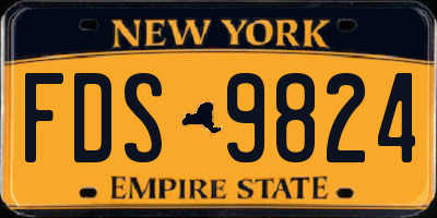 NY license plate FDS9824
