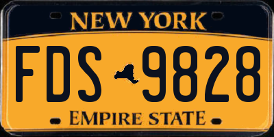 NY license plate FDS9828