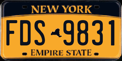 NY license plate FDS9831