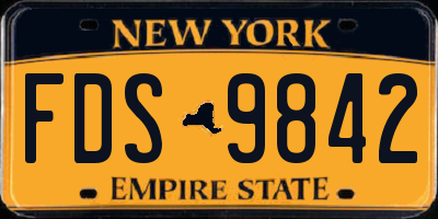 NY license plate FDS9842