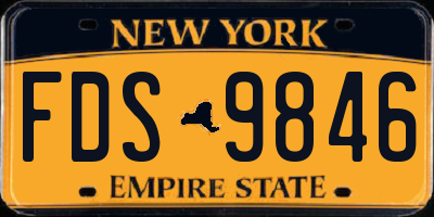 NY license plate FDS9846