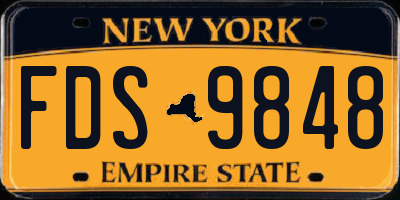 NY license plate FDS9848