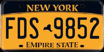 NY license plate FDS9852