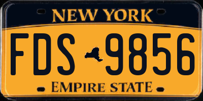 NY license plate FDS9856
