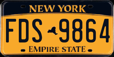 NY license plate FDS9864