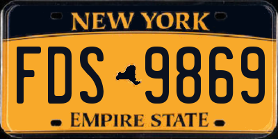 NY license plate FDS9869