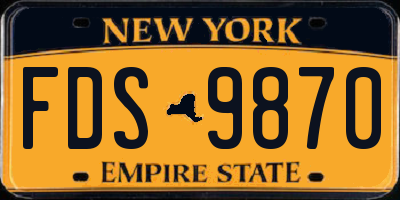 NY license plate FDS9870