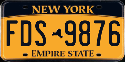 NY license plate FDS9876