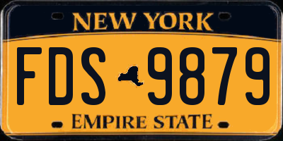 NY license plate FDS9879