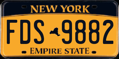 NY license plate FDS9882