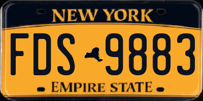NY license plate FDS9883