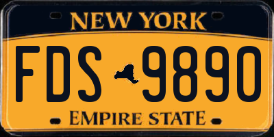 NY license plate FDS9890