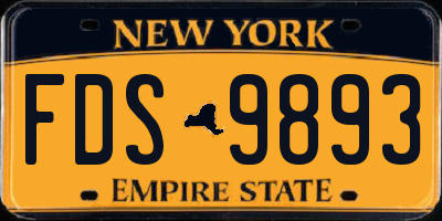 NY license plate FDS9893