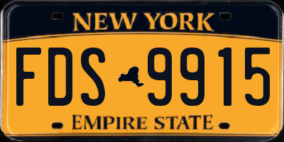 NY license plate FDS9915