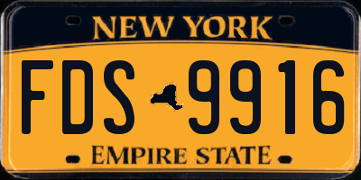 NY license plate FDS9916