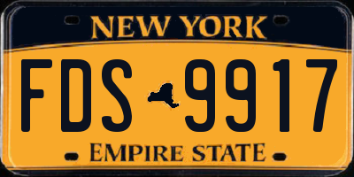 NY license plate FDS9917