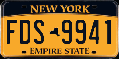 NY license plate FDS9941