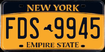 NY license plate FDS9945
