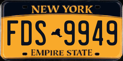 NY license plate FDS9949
