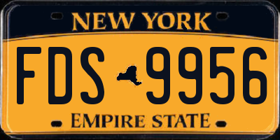 NY license plate FDS9956