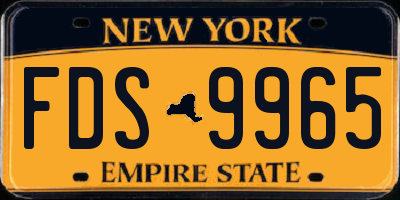 NY license plate FDS9965