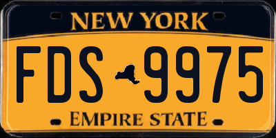 NY license plate FDS9975