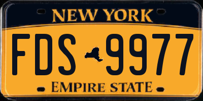 NY license plate FDS9977