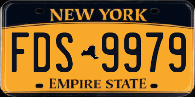 NY license plate FDS9979